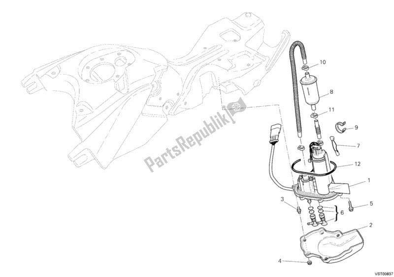 Todas las partes para Bomba De Combustible de Ducati Hypermotard 796 2010
