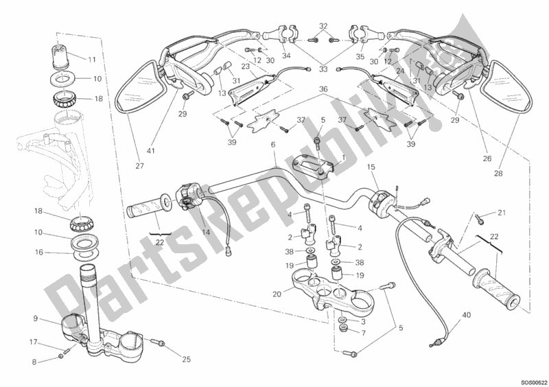 Todas las partes para Manillar de Ducati Hypermotard 796 2010