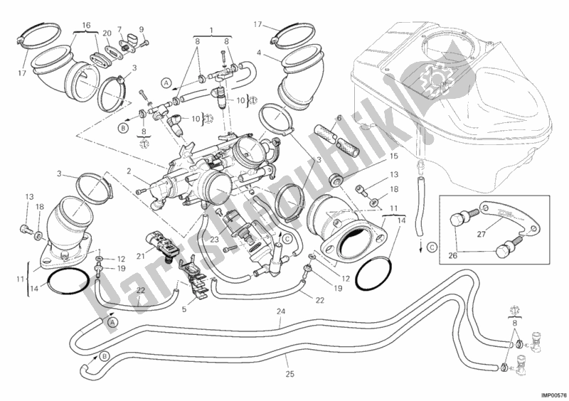 Todas las partes para Cuerpo Del Acelerador de Ducati Hypermotard 796 2010