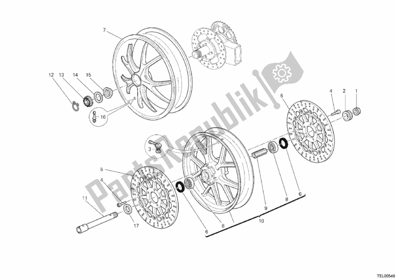 Todas las partes para Ruedas de Ducati Hypermotard 796 2010