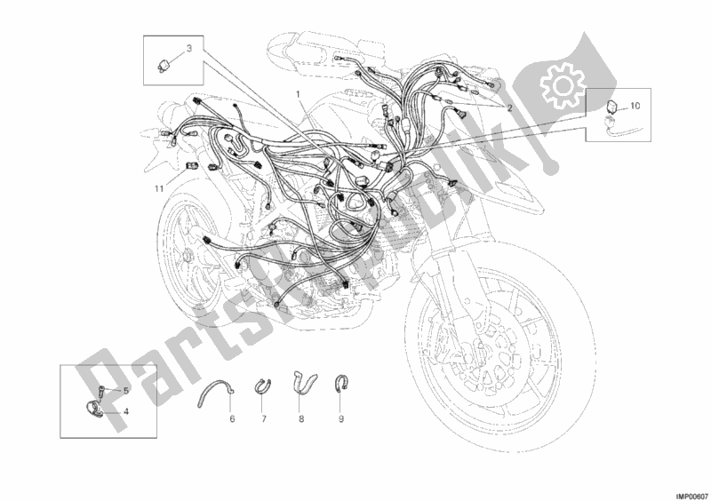 Todas las partes para Arnés De Cableado de Ducati Hypermotard 796 2010
