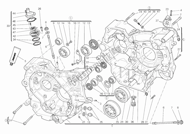 Todas as partes de Bloco Do Motor do Ducati Hypermotard 796 2011