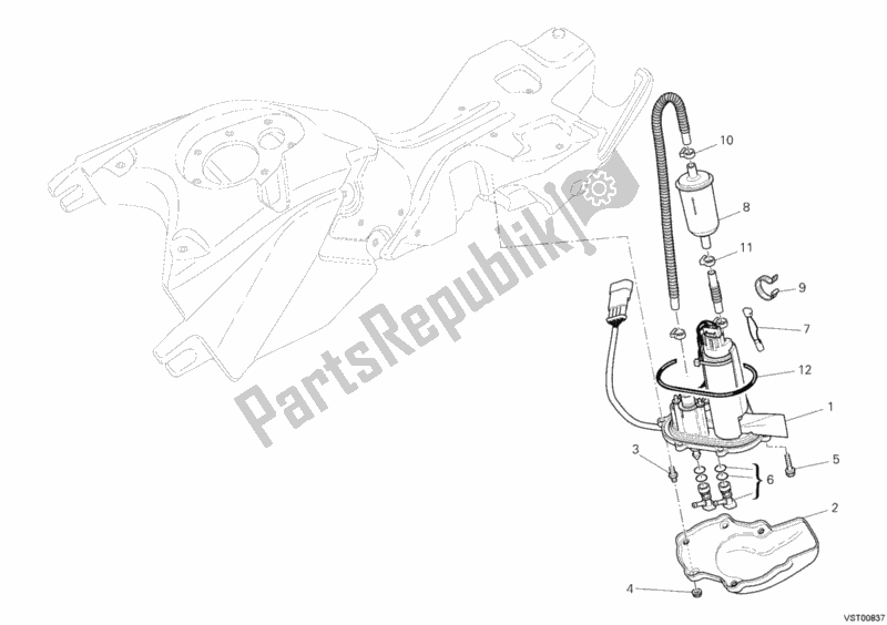 Todas las partes para Bomba De Combustible de Ducati Hypermotard 796 2011