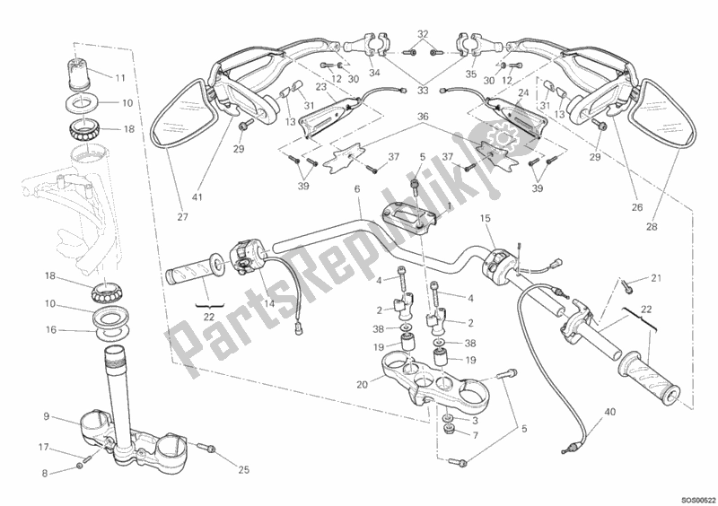 Todas las partes para Manillar de Ducati Hypermotard 796 2011