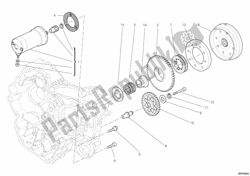 Todas as partes de Motor De Arranque do Ducati Hypermotard 796 2011