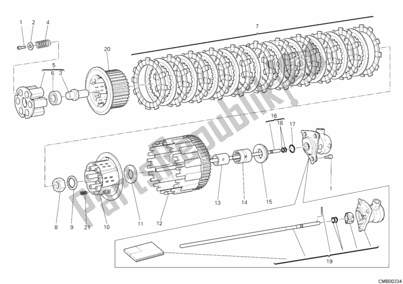 Todas as partes de Embreagem do Ducati Hypermotard 796 2012