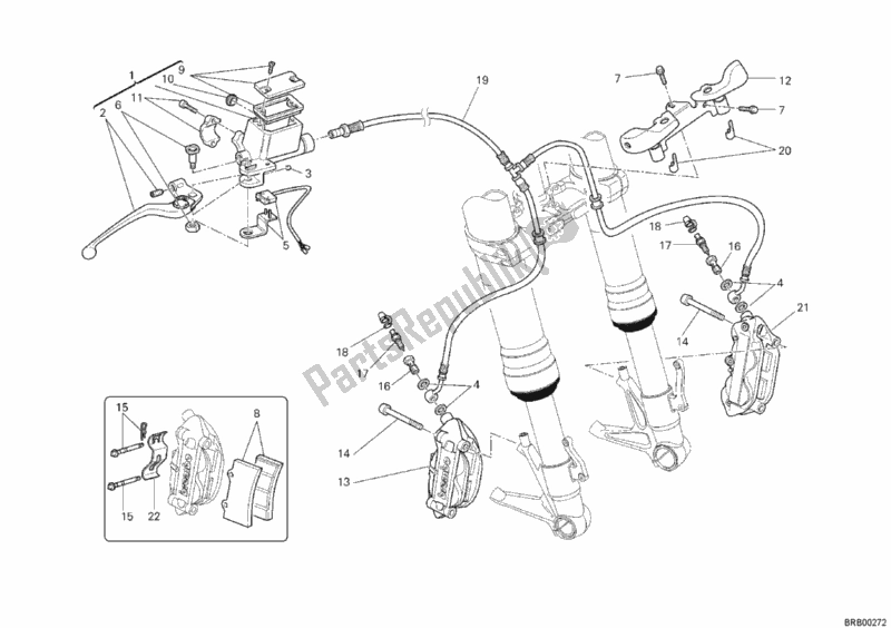 Toutes les pièces pour le Système De Freinage Avant du Ducati Hypermotard 796 2012
