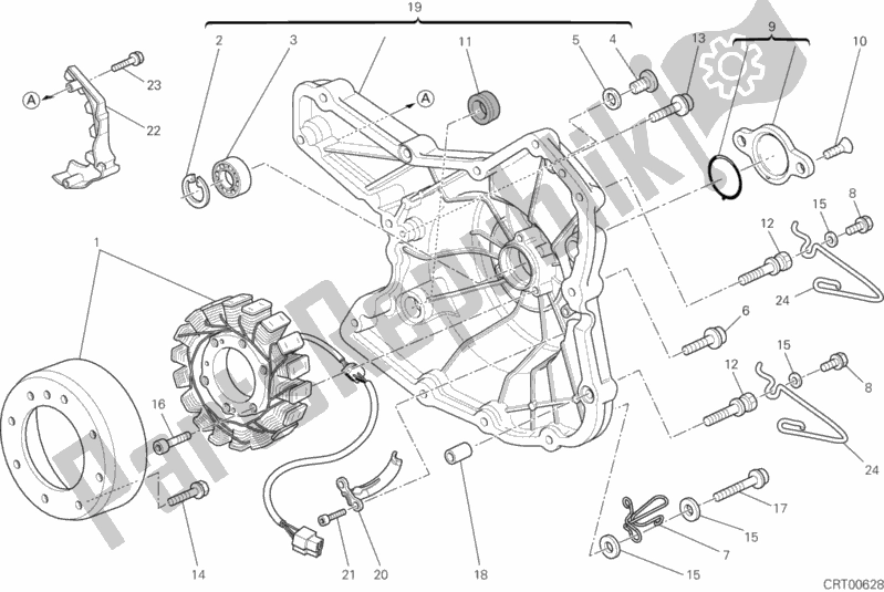 Todas as partes de Tampa Do Gerador do Ducati Hypermotard 796 2012