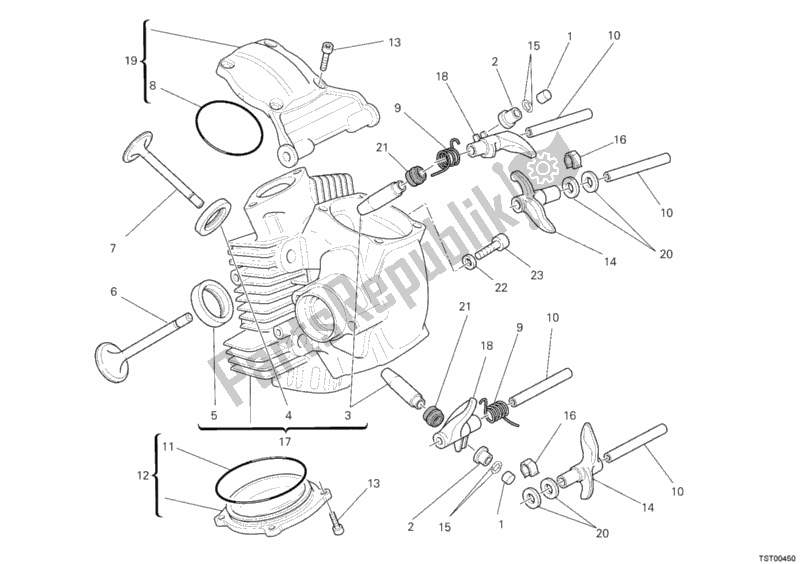 Todas las partes para Culata Horizontal de Ducati Hypermotard 796 2012