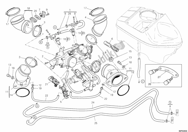 Todas las partes para Colector De Admisión de Ducati Hypermotard 796 2012