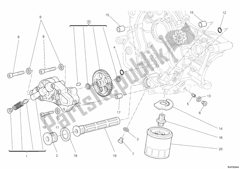 Todas las partes para Bomba De Aceite - Filtro de Ducati Hypermotard 796 2012