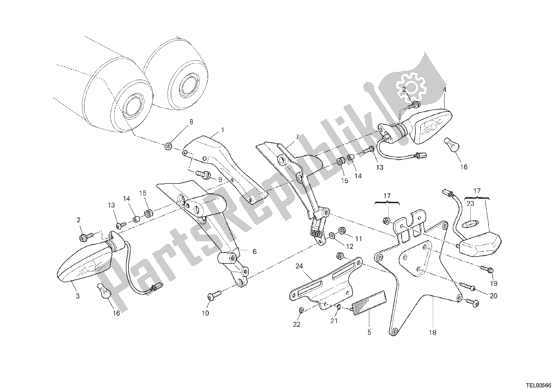 Todas as partes de Porta-pratos do Ducati Hypermotard 796 2012