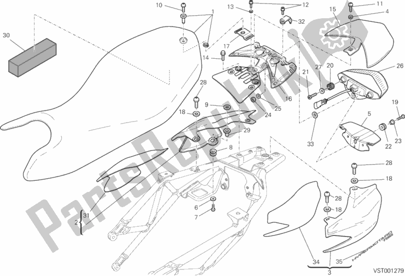 Toutes les pièces pour le Siège du Ducati Hypermotard 796 2012