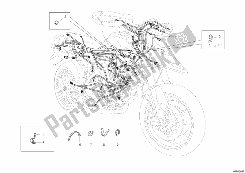 Todas las partes para Arnés De Cableado de Ducati Hypermotard 796 2012