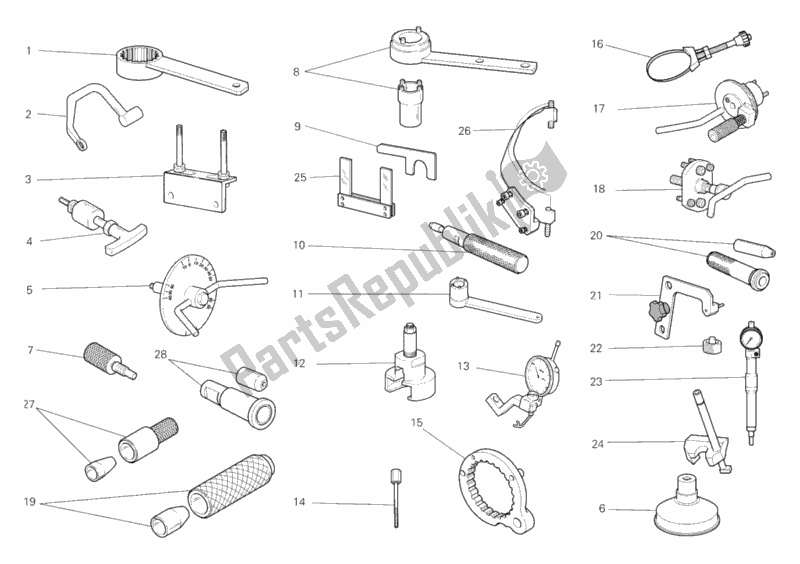All parts for the Workshop Service Tools, Engine of the Ducati Hypermotard 796 2012