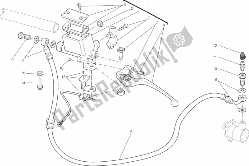 Alle onderdelen voor de Koppeling Hoofdremcilinder van de Ducati Monster 796 2013