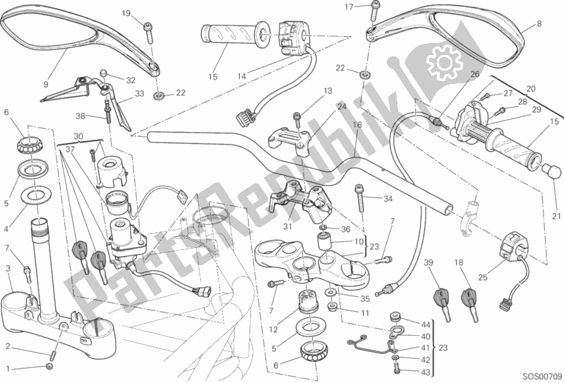 Alle onderdelen voor de Stuur van de Ducati Monster 796 2013