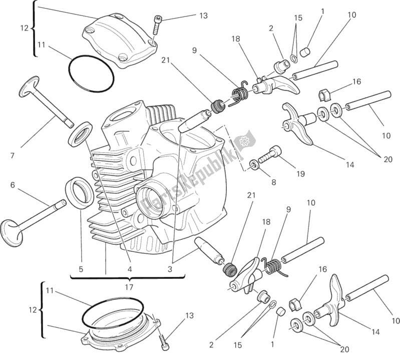 Tutte le parti per il Testata Orizzontale del Ducati Monster 796 2013