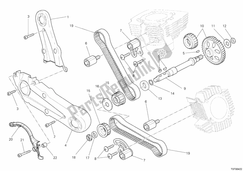 Alle onderdelen voor de Distributieriem van de Ducati Monster 796 2013