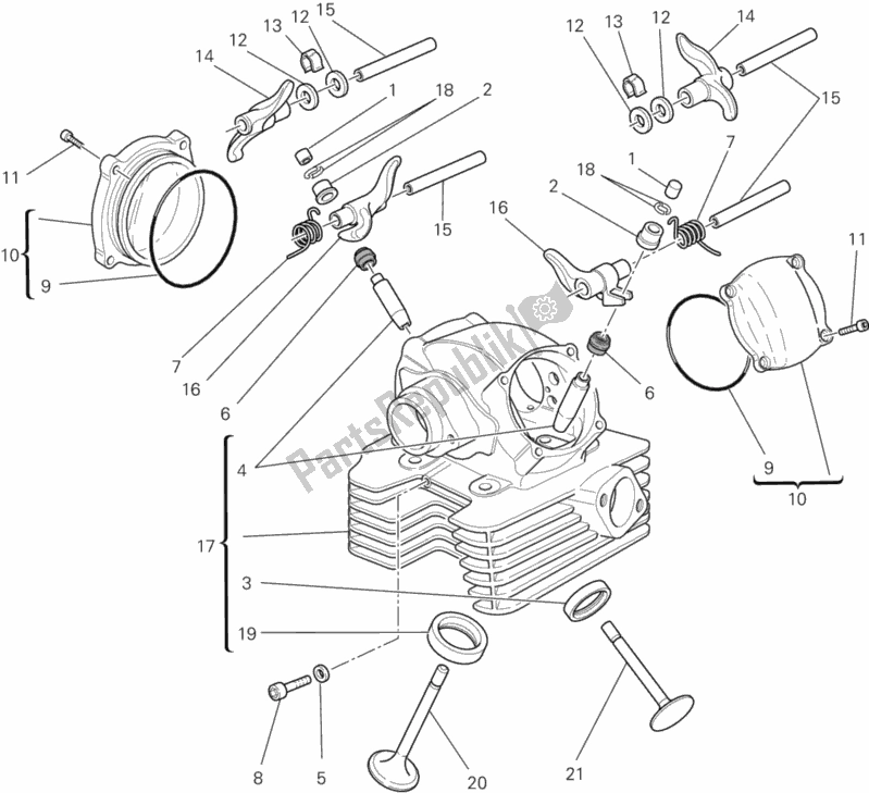 Todas as partes de Cabeça De Cilindro Vertical do Ducati Monster 796 2013