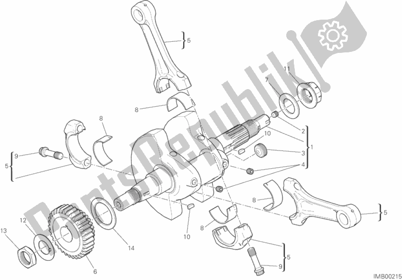 All parts for the Connecting Rods of the Ducati Monster 797 2017