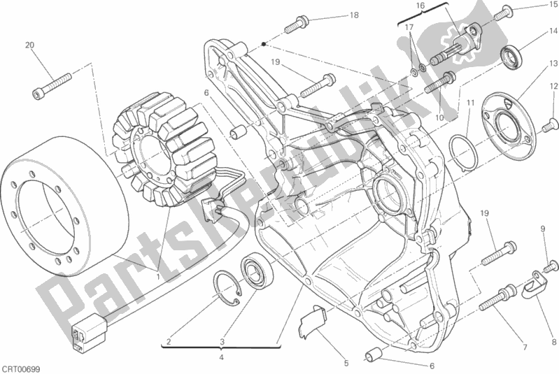 All parts for the Generator Cover of the Ducati Monster 797 2017