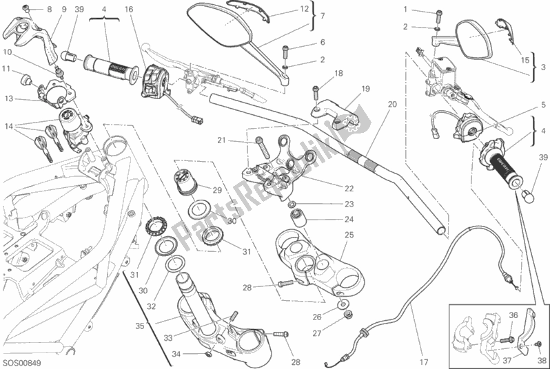 All parts for the Handlebar And Controls of the Ducati Monster 797 2017