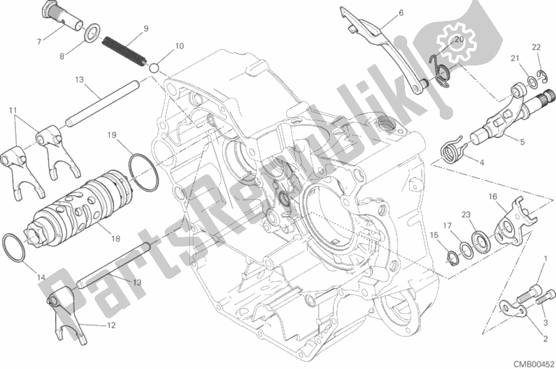 Alle onderdelen voor de Schakelnok - Vork van de Ducati Monster 797 2017