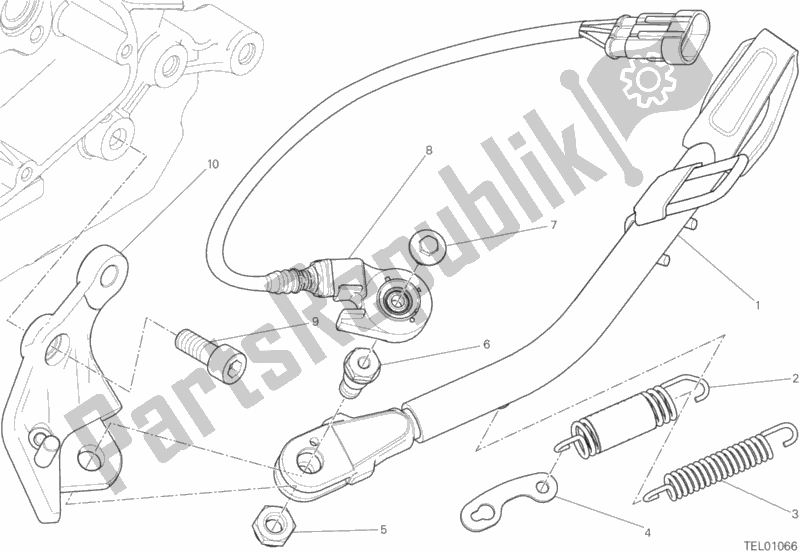 All parts for the Side Stand of the Ducati Monster 797 2017