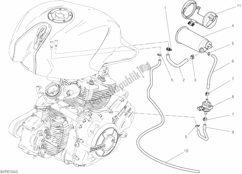 Todas las partes para Bote De Tubería De Aire Caliente de Ducati Monster 797 2018