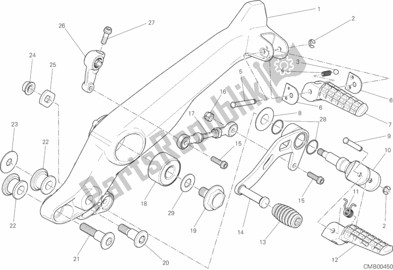 Todas las partes para Reposapiés, Izquierda de Ducati Monster 797 2019