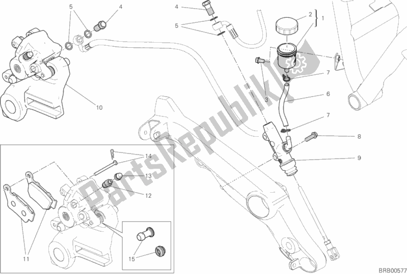 All parts for the Rear Brake System of the Ducati Monster 797 2019