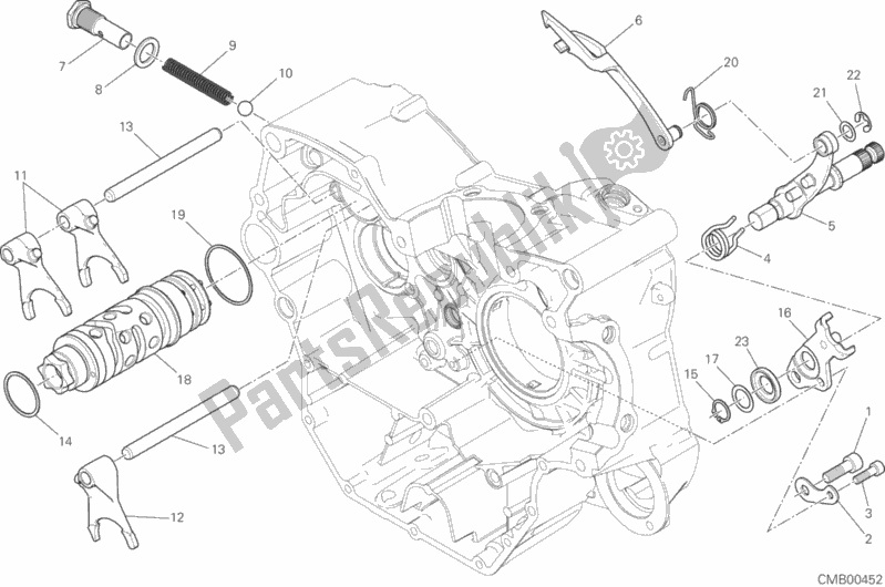 Alle onderdelen voor de Schakelnok - Vork van de Ducati Monster 797 2019