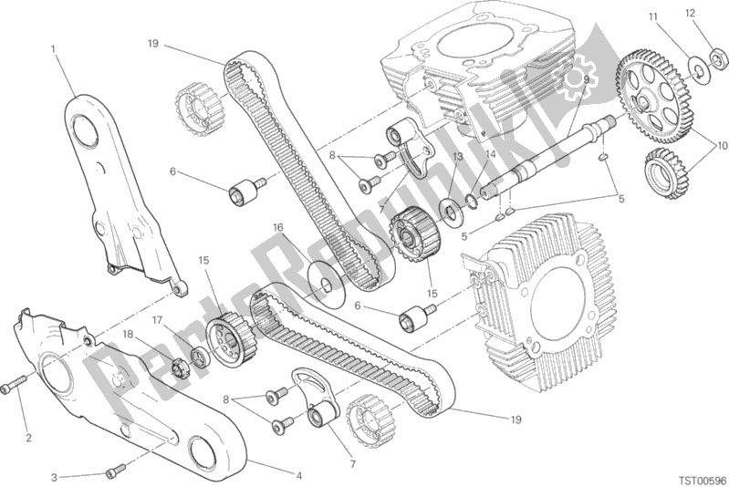 All parts for the Timing System of the Ducati Monster 797 2019