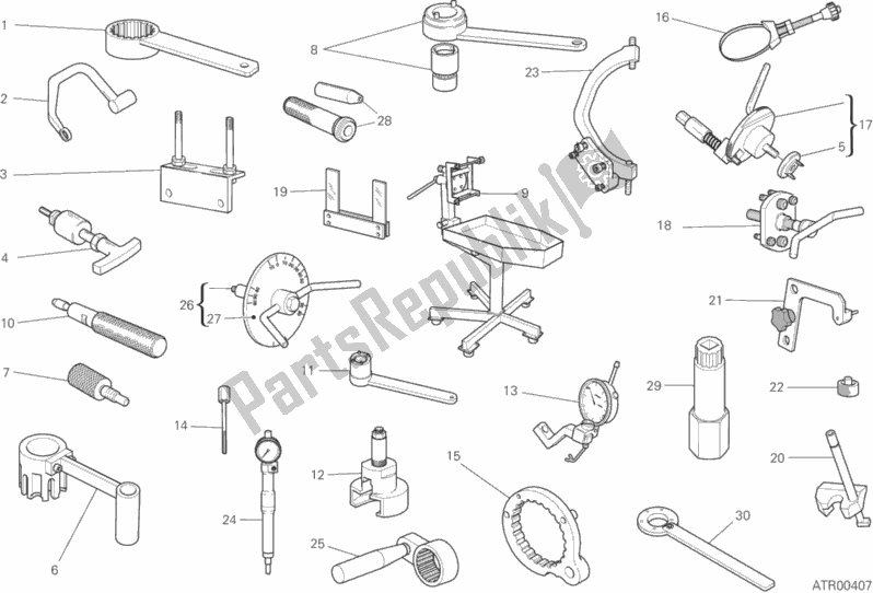 Alle onderdelen voor de Werkplaatsgereedschap, Motor van de Ducati Monster 797 2019