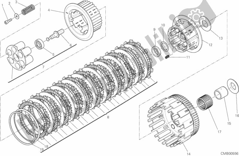 All parts for the Clutch (aptc) of the Ducati Monster 797 2020