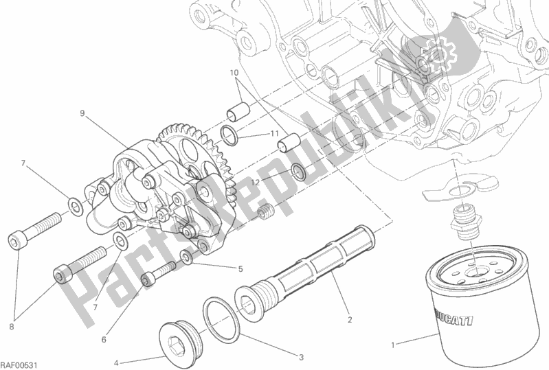 Todas as partes de Filtros E Bomba De óleo do Ducati Monster 797 2020