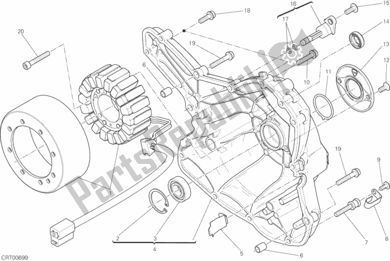 Toutes les pièces pour le Couvercle De Générateur du Ducati Monster 797 2020