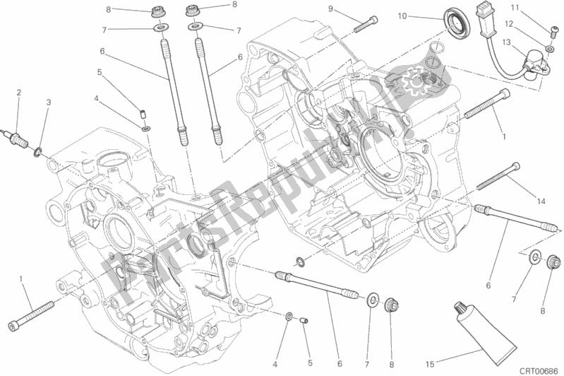 Todas as partes de Par De Meio Cárteres do Ducati Monster 797 2020
