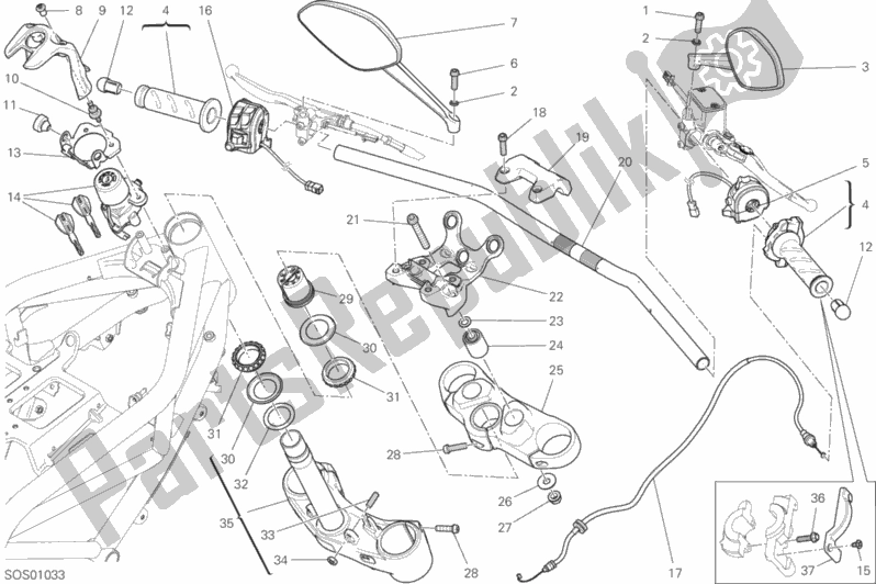 All parts for the Handlebar And Controls of the Ducati Monster 797 2020