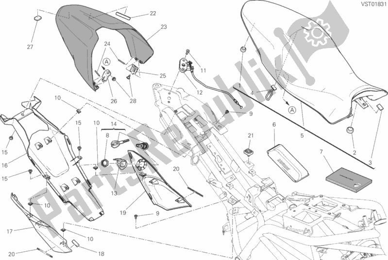 Tutte le parti per il Posto A Sedere del Ducati Monster 797 2020