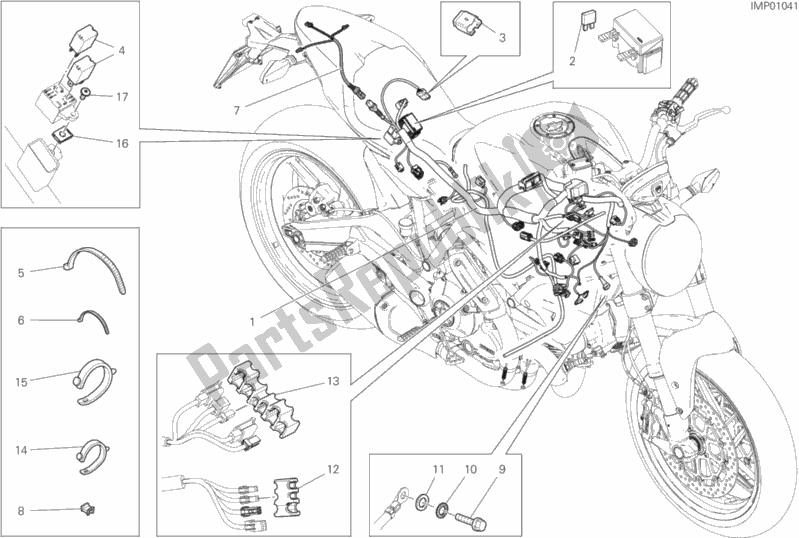 Todas las partes para Arnés De Cableado de Ducati Monster 797 2020