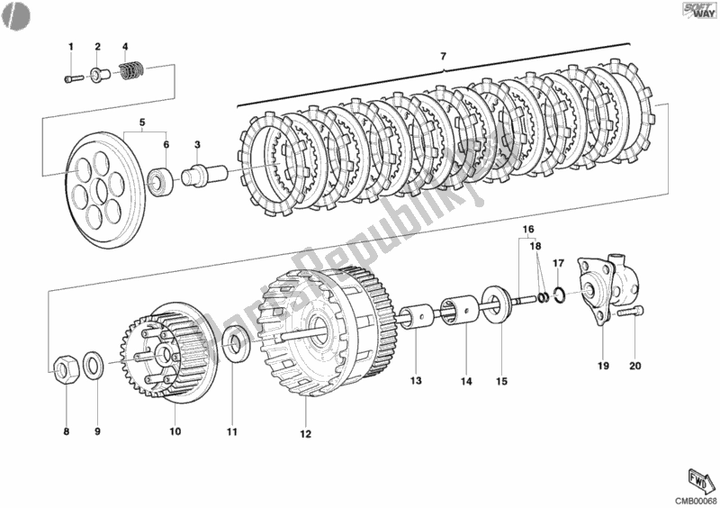 Todas as partes de Embreagem do Ducati Monster 800 2003