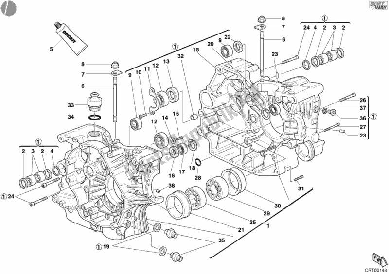 Todas as partes de Bloco Do Motor do Ducati Monster 800 2003