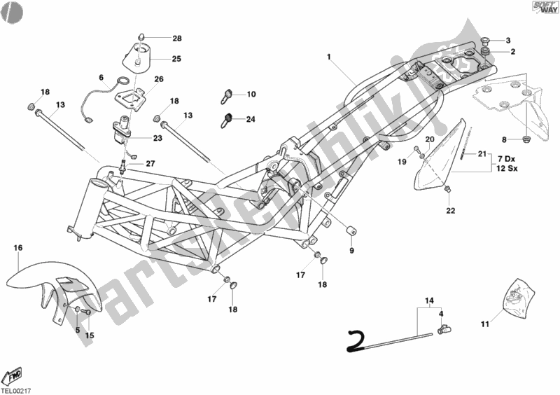 Todas as partes de Quadro, Armação do Ducati Monster 800 2003