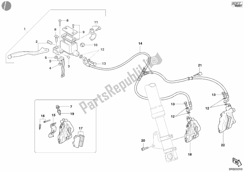 Wszystkie części do Przedni Uk? Ad Hamulcowy Ducati Monster 800 2003