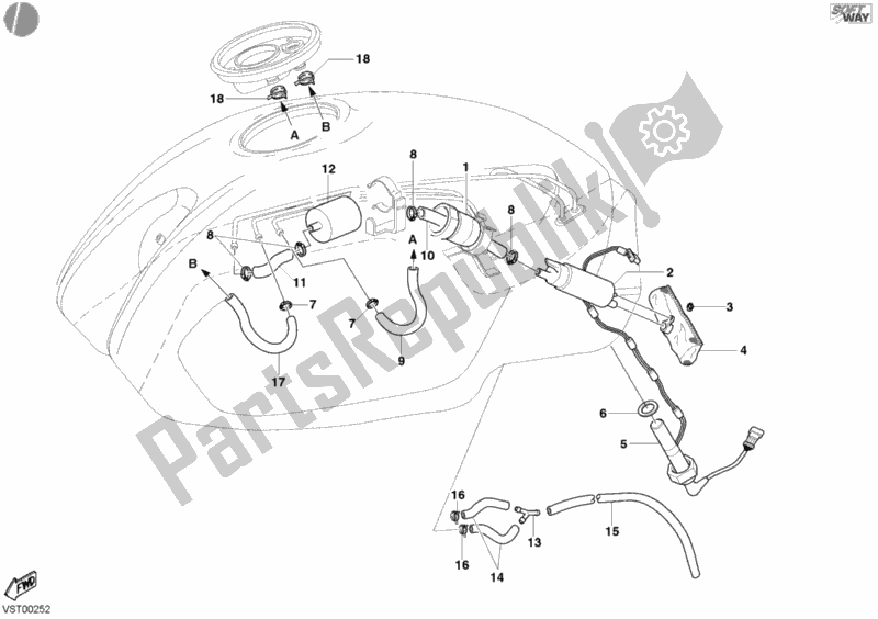 Tutte le parti per il Pompa Benzina M800s & Dark Aus, Jpn, Sgp del Ducati Monster 800 2003