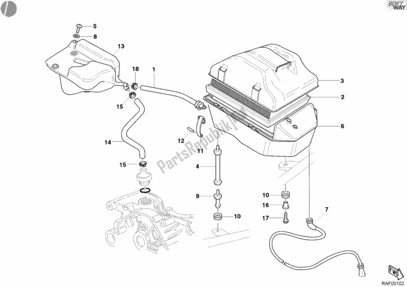 Todas as partes de Ingestão do Ducati Monster 800 2003