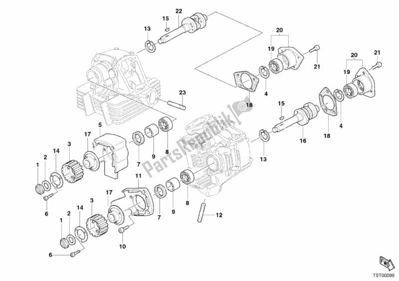 Todas las partes para árbol De Levas de Ducati Monster 800 2004