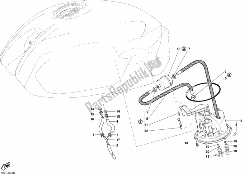 Todas las partes para Bomba De Combustible de Ducati Monster 800 2004